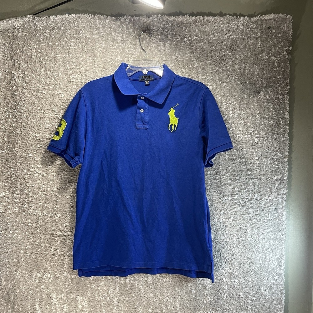 Polo Ralph Lauren Polo Shirt XL (18-20) Youth Blue BIG PONY LOGO Preppy Classic